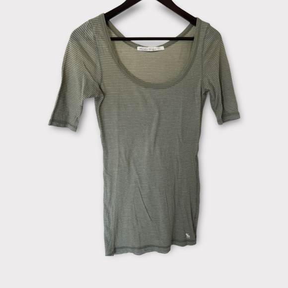 Abercrombie & Fitch Tops - Abercrombie & Fitch Green Stripe Soft T-Shirt